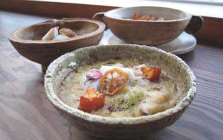白菜と里芋の玄米クリームグラタン